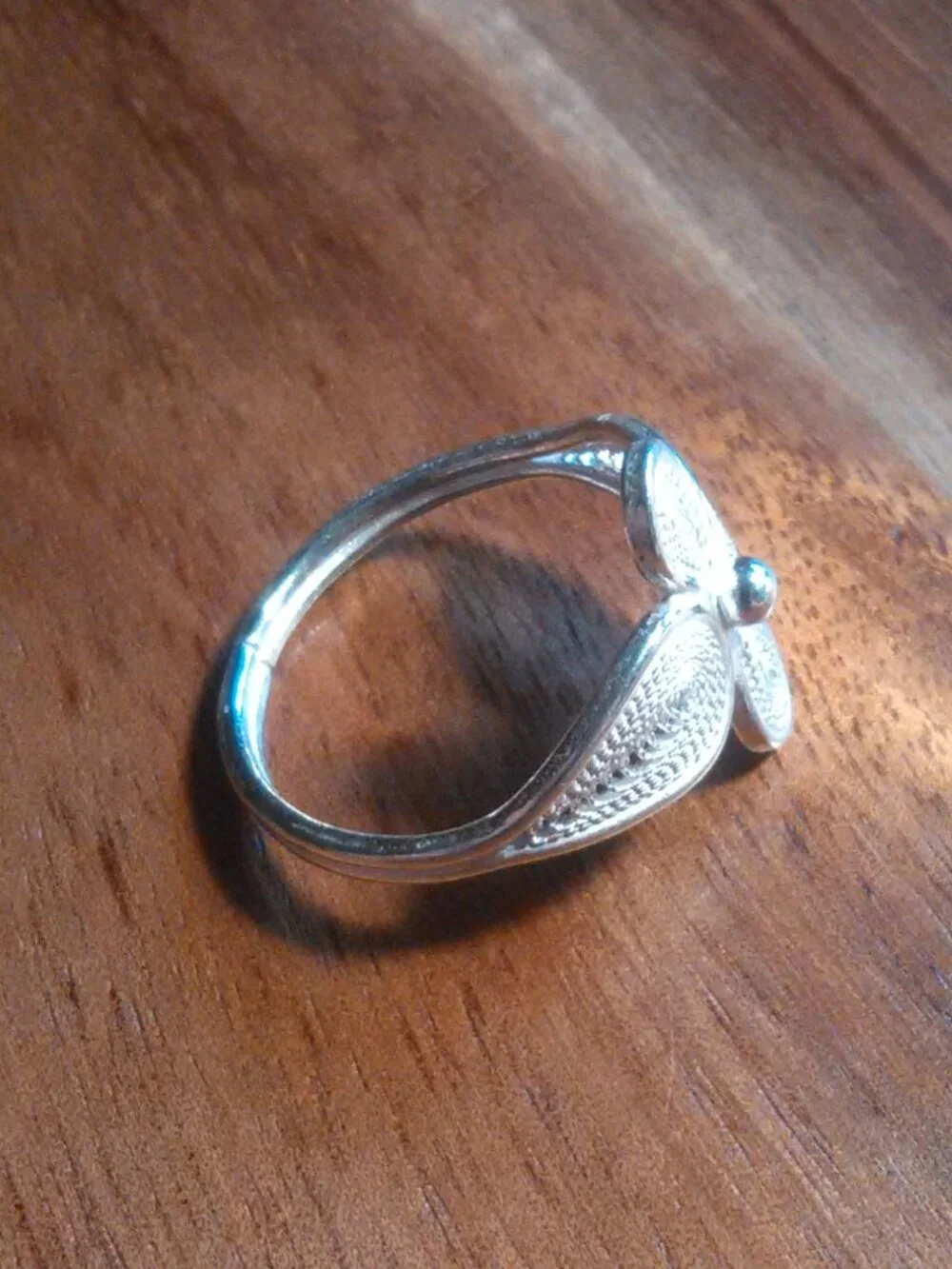 Artistic Floral Design Sterling Silver Ring (Size 7)
